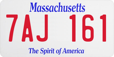MA license plate 7AJ161