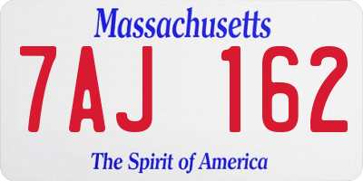 MA license plate 7AJ162