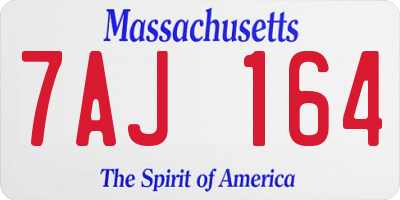 MA license plate 7AJ164
