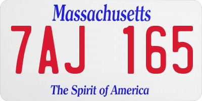 MA license plate 7AJ165
