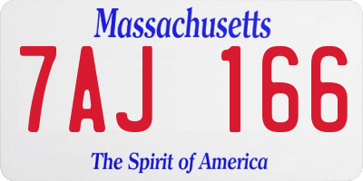 MA license plate 7AJ166