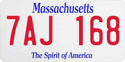 MA license plate 7AJ168