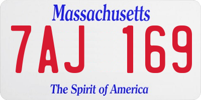 MA license plate 7AJ169