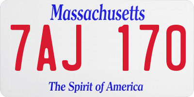 MA license plate 7AJ170