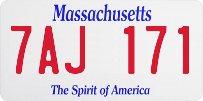 MA license plate 7AJ171