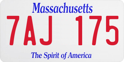 MA license plate 7AJ175