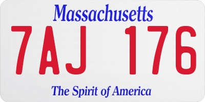 MA license plate 7AJ176