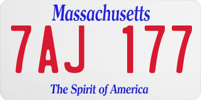 MA license plate 7AJ177