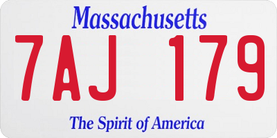 MA license plate 7AJ179