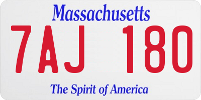 MA license plate 7AJ180