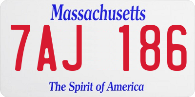MA license plate 7AJ186
