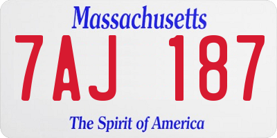 MA license plate 7AJ187