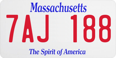 MA license plate 7AJ188