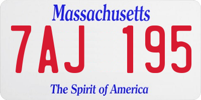 MA license plate 7AJ195