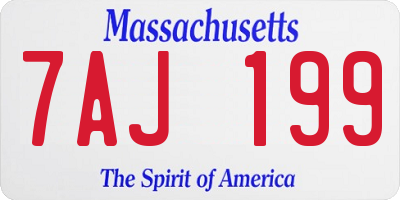 MA license plate 7AJ199
