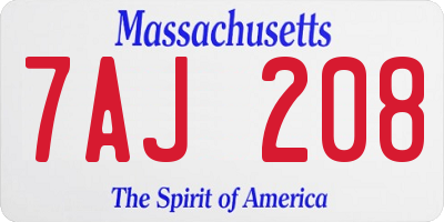 MA license plate 7AJ208