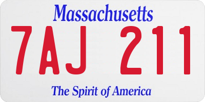 MA license plate 7AJ211