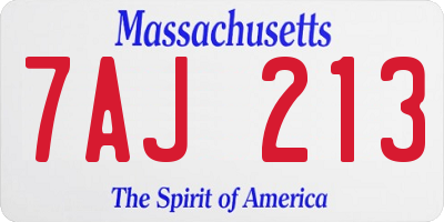 MA license plate 7AJ213