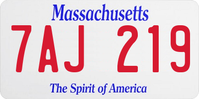 MA license plate 7AJ219