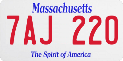 MA license plate 7AJ220