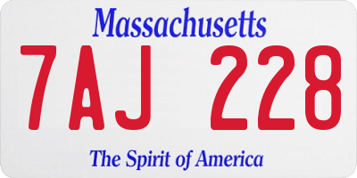 MA license plate 7AJ228