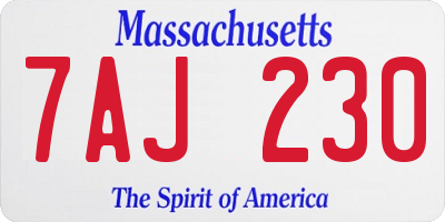 MA license plate 7AJ230
