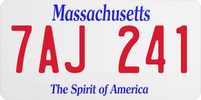MA license plate 7AJ241