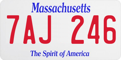 MA license plate 7AJ246