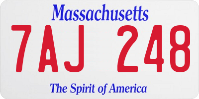 MA license plate 7AJ248