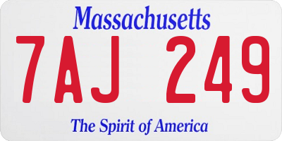 MA license plate 7AJ249