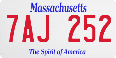 MA license plate 7AJ252