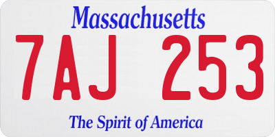 MA license plate 7AJ253
