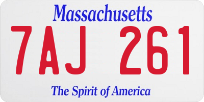 MA license plate 7AJ261