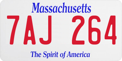 MA license plate 7AJ264