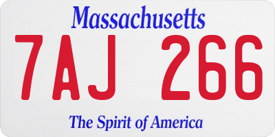 MA license plate 7AJ266