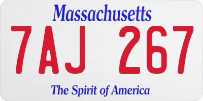 MA license plate 7AJ267
