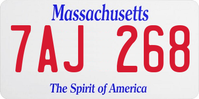 MA license plate 7AJ268