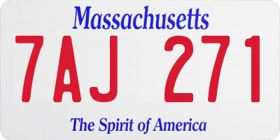 MA license plate 7AJ271