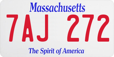 MA license plate 7AJ272