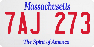 MA license plate 7AJ273