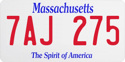 MA license plate 7AJ275