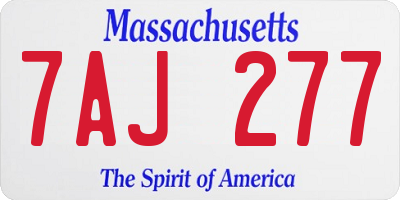 MA license plate 7AJ277