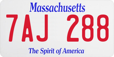 MA license plate 7AJ288
