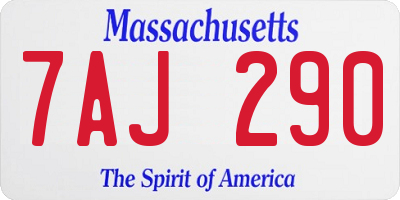 MA license plate 7AJ290