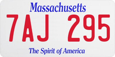 MA license plate 7AJ295
