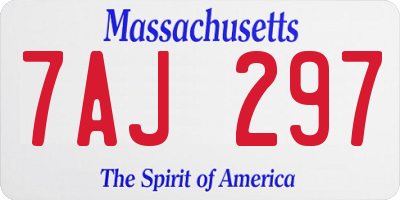 MA license plate 7AJ297