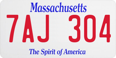 MA license plate 7AJ304