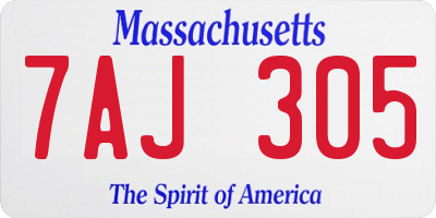 MA license plate 7AJ305