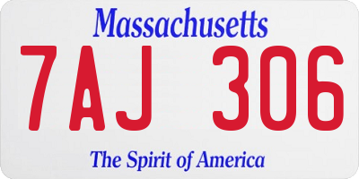 MA license plate 7AJ306