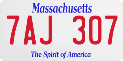 MA license plate 7AJ307